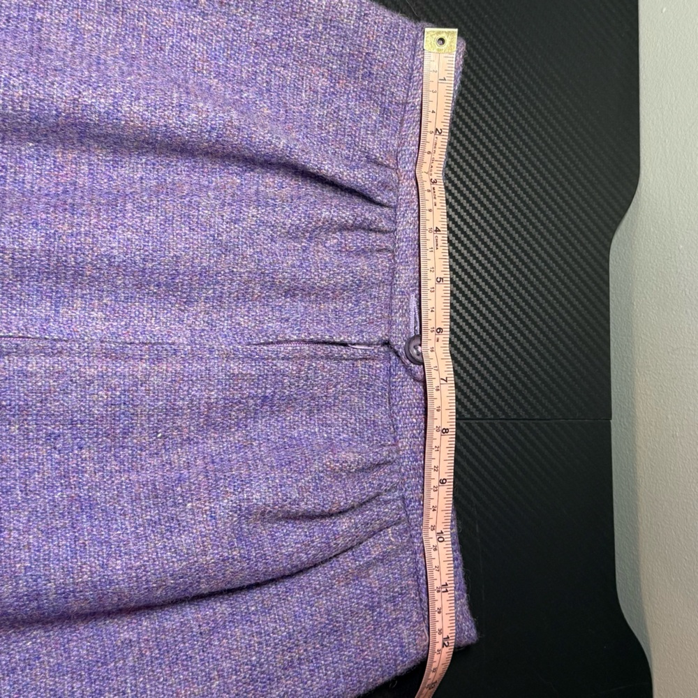 Vintage Avoca Handweavers Ireland Purple Wool  Skirt Pink Satin Lined Sz S - Picture 7 of 11